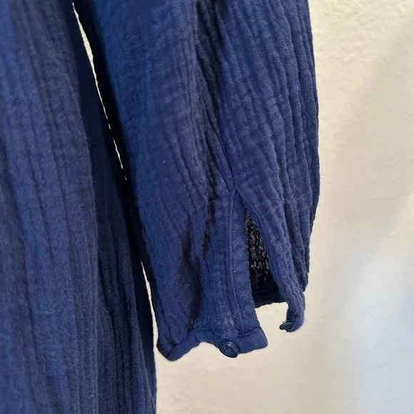 Women's Navy Long Sleeve Midi Dress - Picture 5 of 7